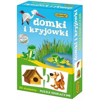 PUZZLE EDUKACYJNE DOMKI I KRYJ&Oacute;WKI, Edukacyjne, Gry