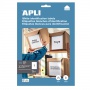 Etykiety uniwersalne APLI, A4, 210x297 mm, 10 szt., białe, Etykiety samoprzylepne, Papier i etykiety