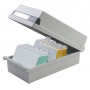 Card Index Box Kartei covered (with a lid) polystyrene A5 grey