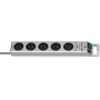 Surge Protection Strip BRENNENSTUHL SuperSolid, 5 sockets, 2. 5m, 4500A, silver