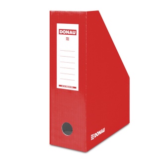 Pojemnik na dokumenty DONAU, karton, ścięty, A4/100mm, lakierowany, czerwony, Pojemniki na dokumenty i czasopisma, Archiwizacja dokumentów