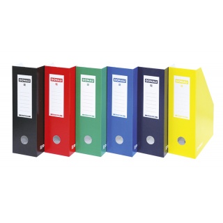 Pojemnik na dokumenty DONAU, karton, ścięty, A4/100mm, lakierowany, czerwony, Pojemniki na dokumenty i czasopisma, Archiwizacja dokumentów