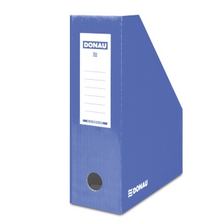 Pojemnik na dokumenty DONAU, karton, ścięty, A4/100mm, lakierowany, niebieski, Pojemniki na dokumenty i czasopisma, Archiwizacja dokumentów