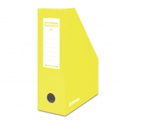 Magazine File Rack DONAU, cardboard, A4/100mm, lacquered, yellow