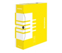 Archive Box DONAU, cardboard, A4/100mm, yellow