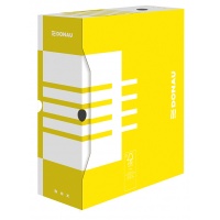 Archive Box DONAU, cardboard, A4/120mm, yellow