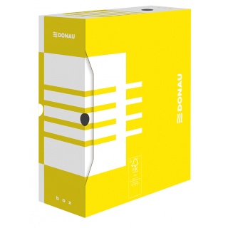 Pudło archiwizacyjne DONAU, karton, A4/120mm, żółte, Pudła archiwizacyjne, Archiwizacja dokumentów