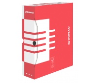 Archive Box DONAU, cardboard, A4/80mm, red