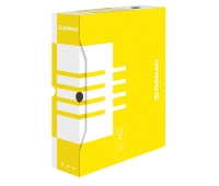 Archive Box DONAU, cardboard, A4/80mm, yellow