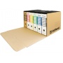 Reinforced Archive Box DONAU, cardboard, bulk, front opening, brown