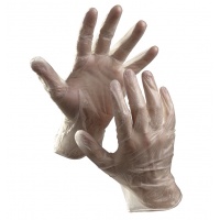 Protective Gloves Rail disposable vinyl powder size 8 100pcs clear