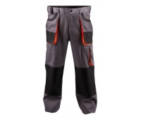 Trousers econ. Chris (BE-01-003), cotton/polyester, size 54, grey&orange