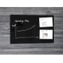 Dry-wipe&magnetic Notice Board 100x65cm glass black