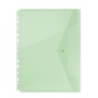 Envelope Wallet press stud PP A4 200 micron perforated green