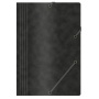Elasticated File OFFICE PRODUCTS, pressed board, A4, 390gsm, 3 flaps, black