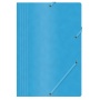 Elasticated File pressed board A4 390gsm 3 flaps blue