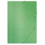 Elasticated File OFFICE PRODUCTS, pressed board, A4, 390gsm, 3 flaps, green