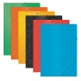 Elasticated File OFFICE PRODUCTS, pressed board, A4, 390gsm, 3 flaps, green