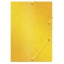 Elasticated File OFFICE PRODUCTS, pressed board, A4, 390gsm, 3 flaps, yellow