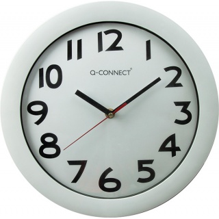 Zegar ścienny Q-CONNECT Budapest, 28cm, srebrny, Zegary, Wyposażenie biura