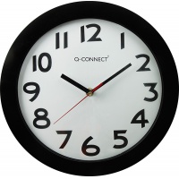 Zegar ścienny Q-CONNECT Tokyo, 28cm, czarny, Zegary, Wyposażenie biura