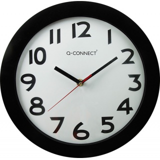 Zegar ścienny Q-CONNECT Tokyo, 28cm, czarny, Zegary, Wyposażenie biura