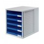 Zestaw 5 szufladek HAN CabinetSet, polistyren, A4, otwarte, niebieski, Szufladki - zestawy, Drobne akcesoria biurowe