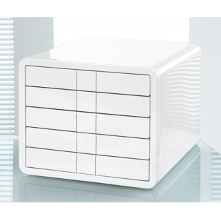 Zestaw 5 szufladek HAN iBox, ABS, A4, biały, Szufladki - zestawy, Drobne akcesoria biurowe