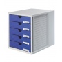 Zestaw 5 szufladek HAN System-Box,  polistyren,  A4,  szaro-niebieski