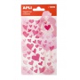 Naklejki APLI Hearts, z brokatem, różowe, Produkty kreatywne, Artykuły szkolne