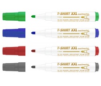 Marker tekstylny ICO XXL, okrągły, 1-3mm (linia), 4szt., mix kolorów, Markery, Artykuły do pisania i korygowania