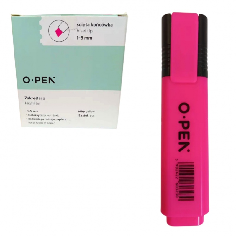 ZAKREŚLACZ DH106 R&Oacute;ŻOWY, Zakreślacze, Art. do pisania i korygowania