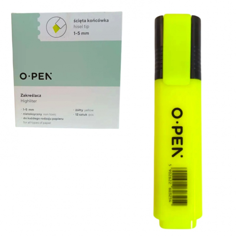 ZAKREŚLACZ DH106 Ż&Oacute;ŁTY, Zakreślacze, Art. do pisania i korygowania