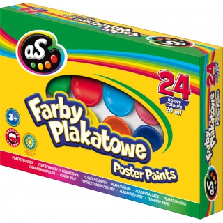 FARBY PLAKATOWE 24KOL.20ML AS, Plastyka, Artykuły szkolne