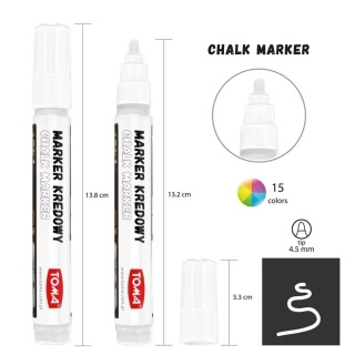 MARKER KREDOWY 4,5MM NIEBIESKI, Markery do tablic, Art. do pisania i korygowania