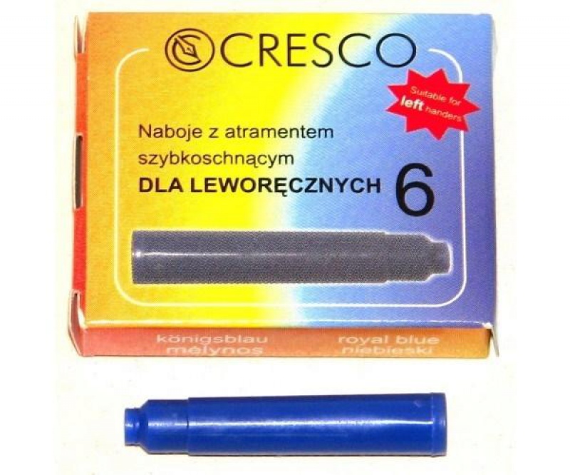 NABOJE DO PIÓR DLA LEWORĘCZNYCH 6SZT.NIEBIESKIE, Podkategoria, Kategoria
