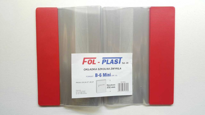 OKŁADKA SZKOLNA B-6 MINI NR18 232MM /20/, Podkategoria, Kategoria