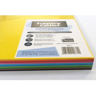 KARTON KOLOR A4 170g 100ark MIX 10 KOLORÓW, Podkategoria, Kategoria
