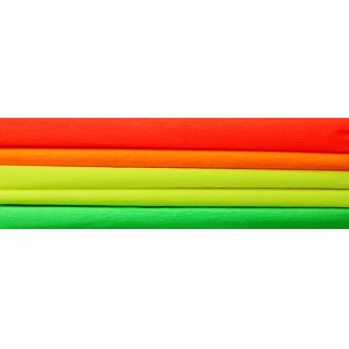 BIBUŁA MARSZCZONA 25X200CM /5/ FLUO MIX 4KOL., Bibuła, krepina, Plastyka