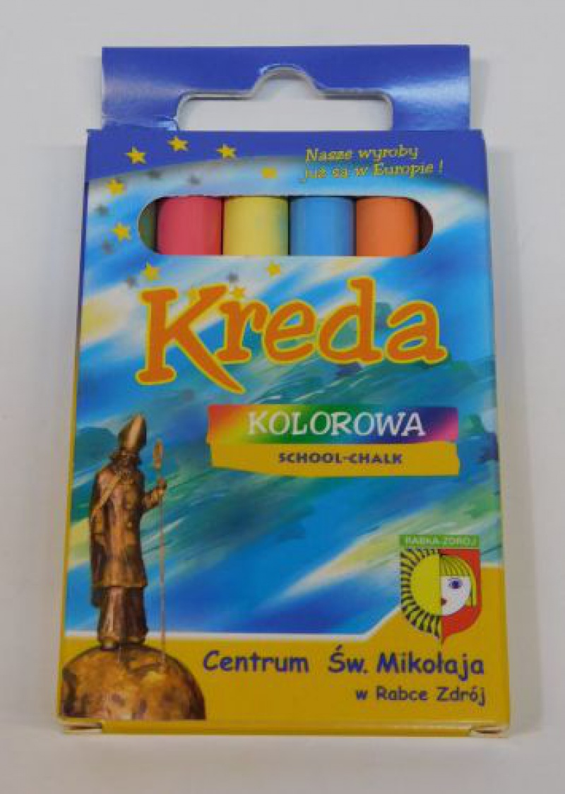 KREDA SZKOLNA KOLOROWA 6SZT.ŚR.10MM.KKK-0209, Podkategoria, Kategoria