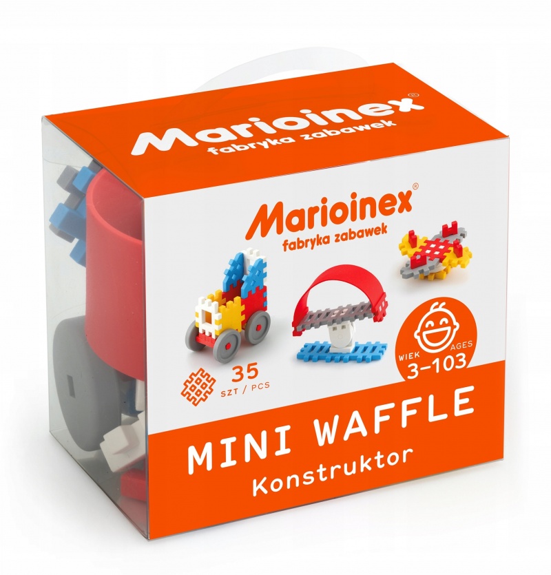 KLOCKI WAFLE MINI 35SZT KONSTRUKTOR (CHŁOPIEC), Klocki, Zabawki