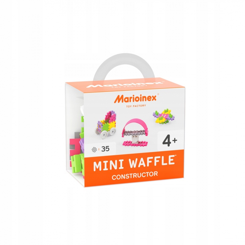 KLOCKI WAFLE MINI 35SZT KONSTRUKTOR (DZIEWCZYNKA), Klocki, Zabawki