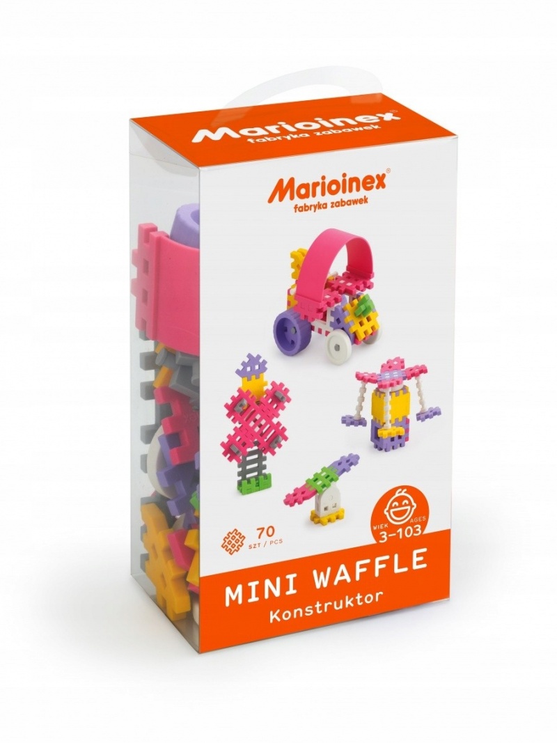 KLOCKI WAFLE MINI 70SZT KONSTRUKTOR (DZIEWCZYNKA), Klocki, Zabawki