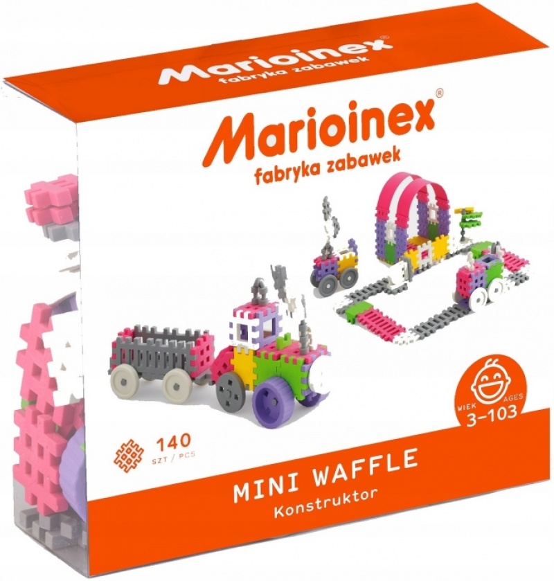KLOCKI WAFLE MINI 140SZT KONSTRUKTOR (DZIEWCZYNKA), Klocki, Zabawki