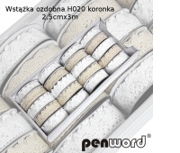 WSTĄŻKA OZDOBNA H020 KORONKA 2,5CMX3M /20/, Podkategoria, Kategoria