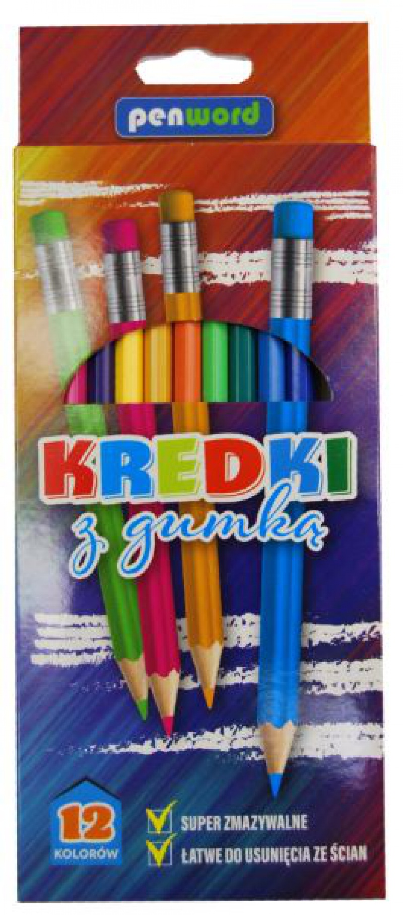 KREDKI OŁÓWKOWE 2555-12-G HEX 12KOL. Z GUMKĄ, Podkategoria, Kategoria