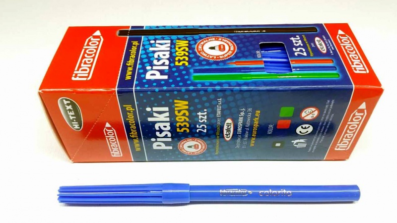 Pisaki Fibra 539 Colorito niebieskie 25 szt., Flamastry, Artykuły szkolne