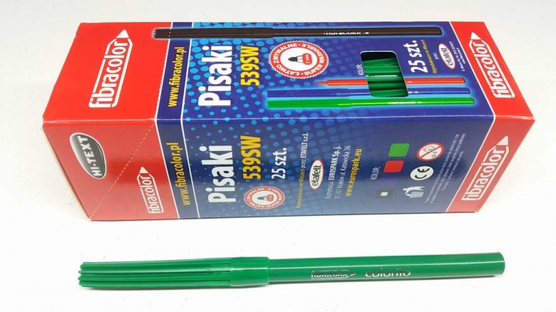 Pisaki Fibra 539 Colorito zielone 25 szt., Flamastry, Artykuły szkolne