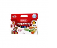 Mazaki MEGA STAMP x10 pieczątki olbrzymy, Flamastry, Artykuły szkolne