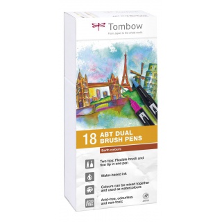 MARKER DWUSTR. PĘDZELKOWY TOMBOW /18/ KOLOR ZIEMIS, Podkategoria, Kategoria